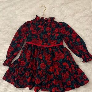 Janie and Jack Red Floral Holiday Dress